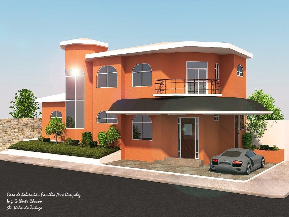 Render 3D de diseño arquitectónico residencial